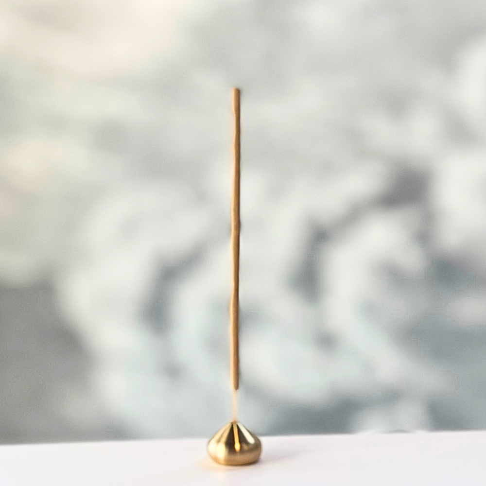 Graceful Small Brass Waterdrop Incense Holder